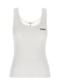 White Logo Tank Top In Jersey 1