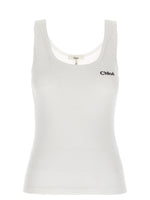 White Logo Tank Top In Jersey 1