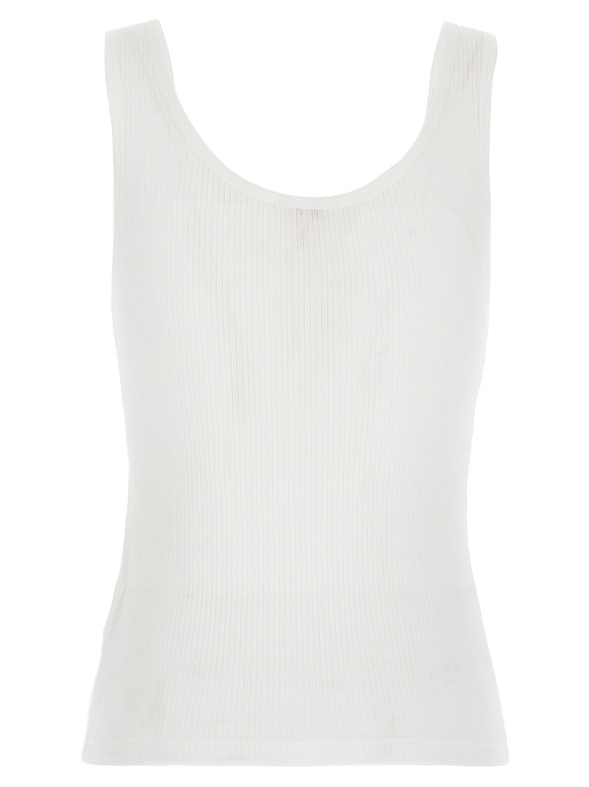 White Logo Tank Top In Jersey 2
