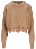 Brown Knitted Crew Neck Sweater 1