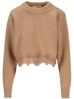 Brown Knitted Crew Neck Sweater 1