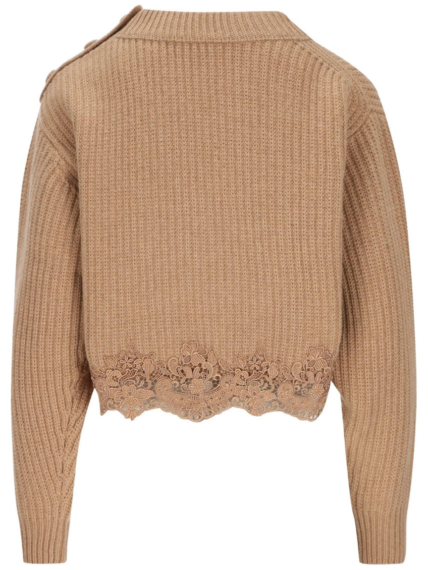 Brown Knitted Crew Neck Sweater 2