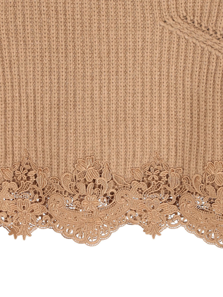 Brown Knitted Crew Neck Sweater 4