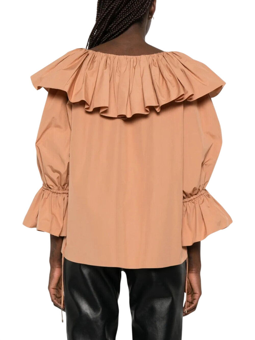 Orange Round Neck Ruffled Top 3