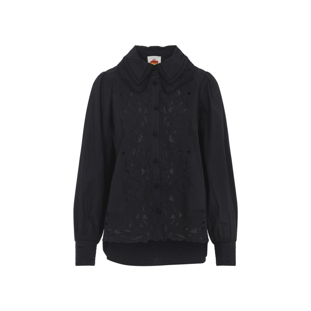 Black Regular Embroidered Shirt 2