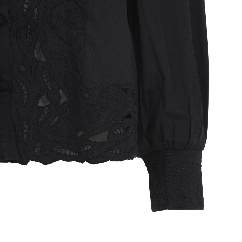 Black Regular Embroidered Shirt 5