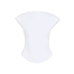 White Boat-neckline T-shirt 1