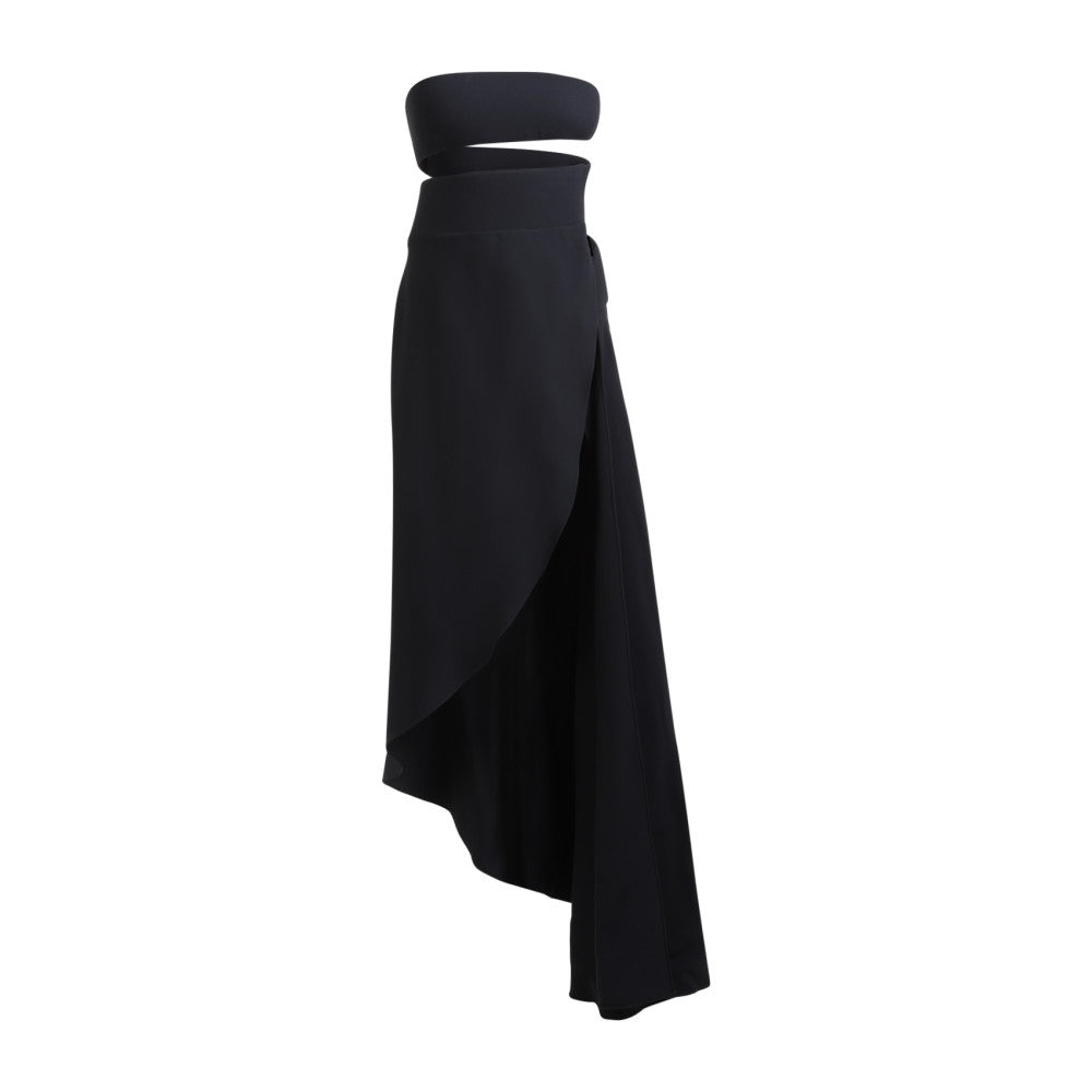 Black  Silk Spiral Fluid Cady Dress 1