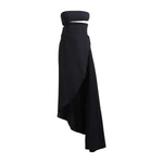 Black  Silk Spiral Fluid Cady Dress 1