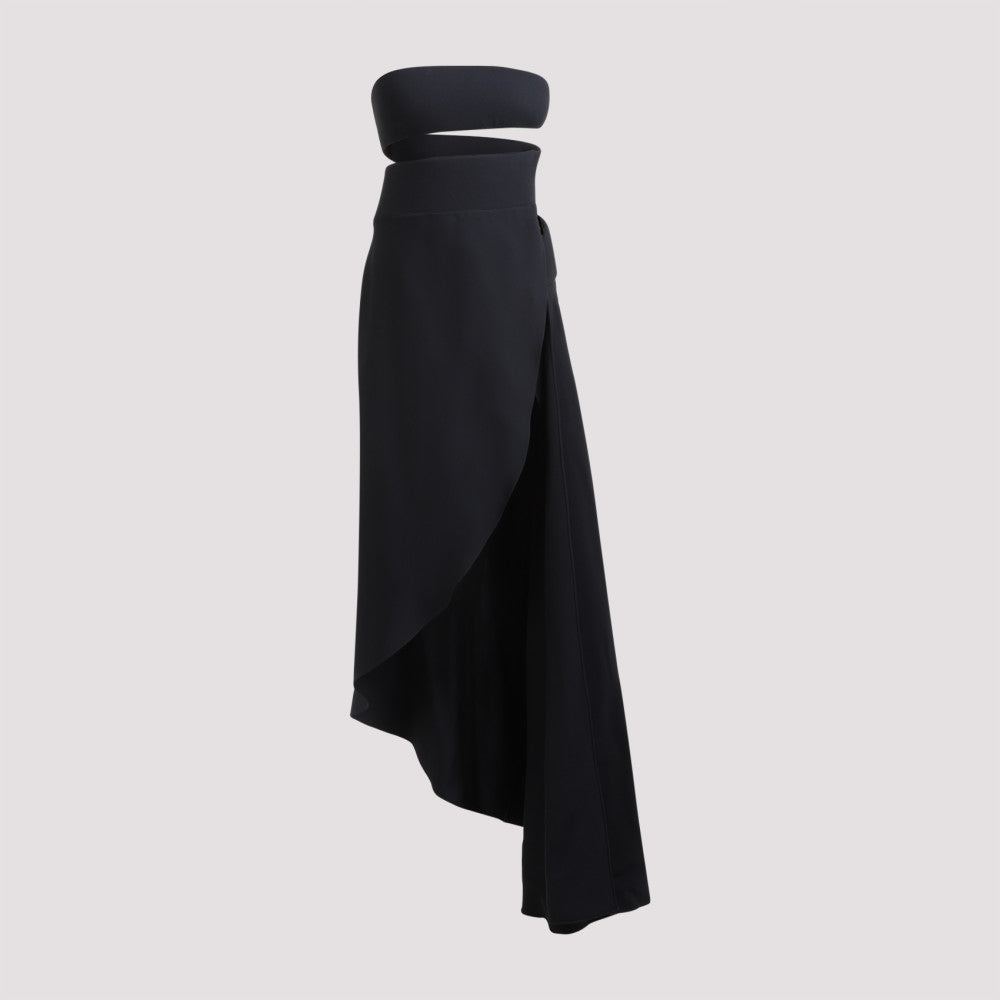 Black  Silk Spiral Fluid Cady Dress 2