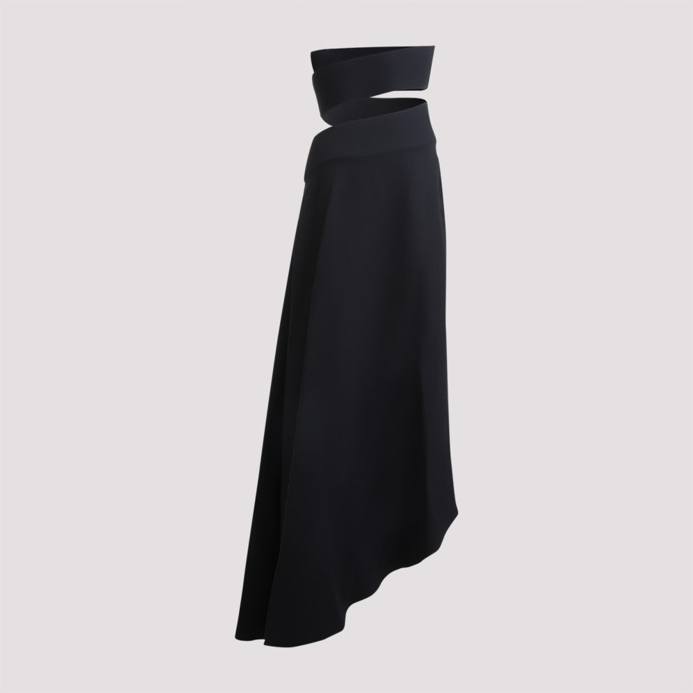 Black  Silk Spiral Fluid Cady Dress 4