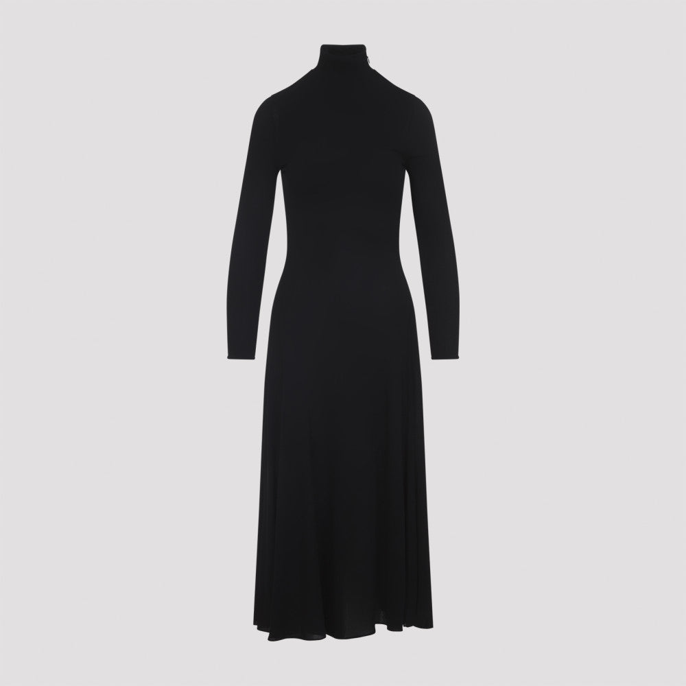 Black Fluid Jersey Heart Dress 3
