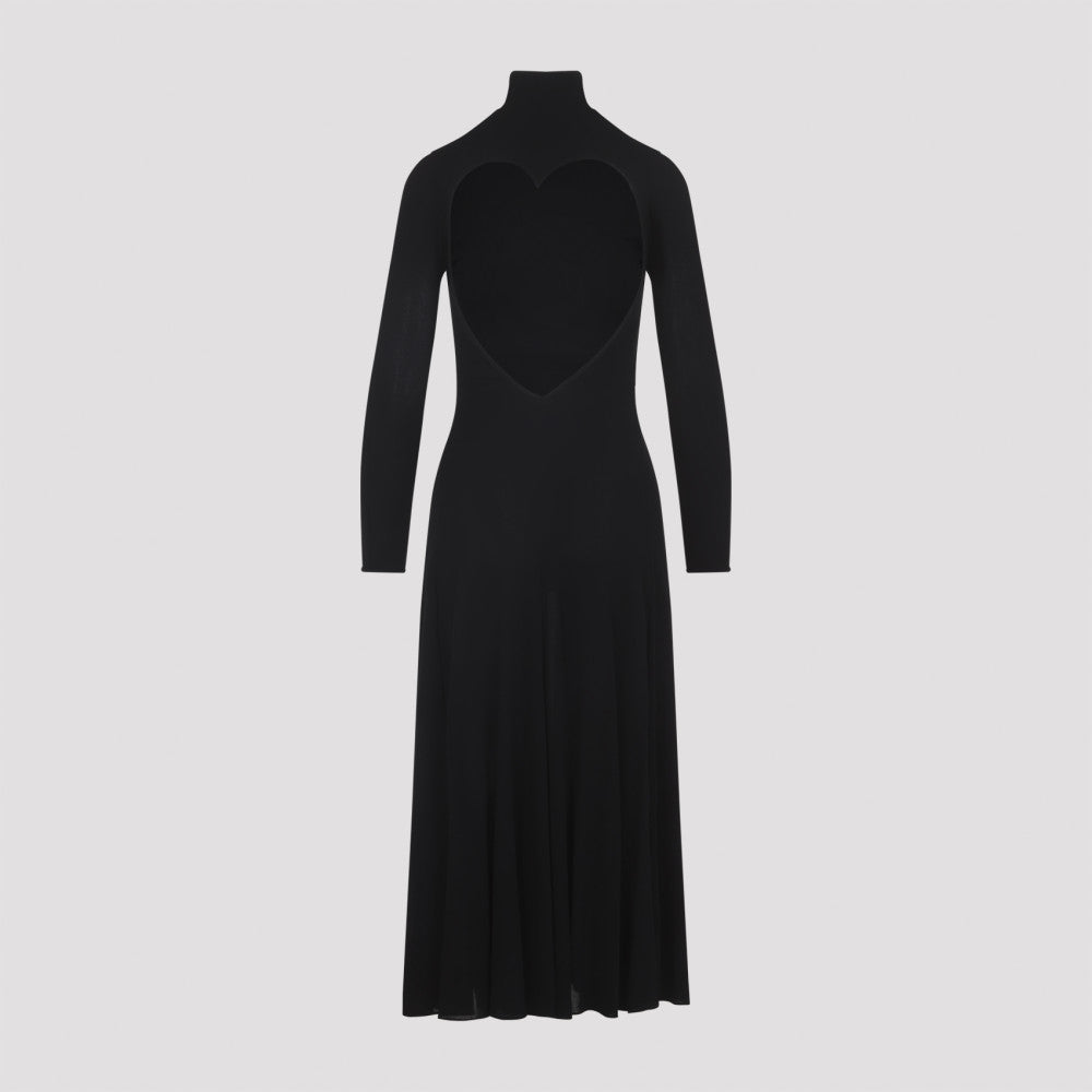 Black Fluid Jersey Heart Dress 4
