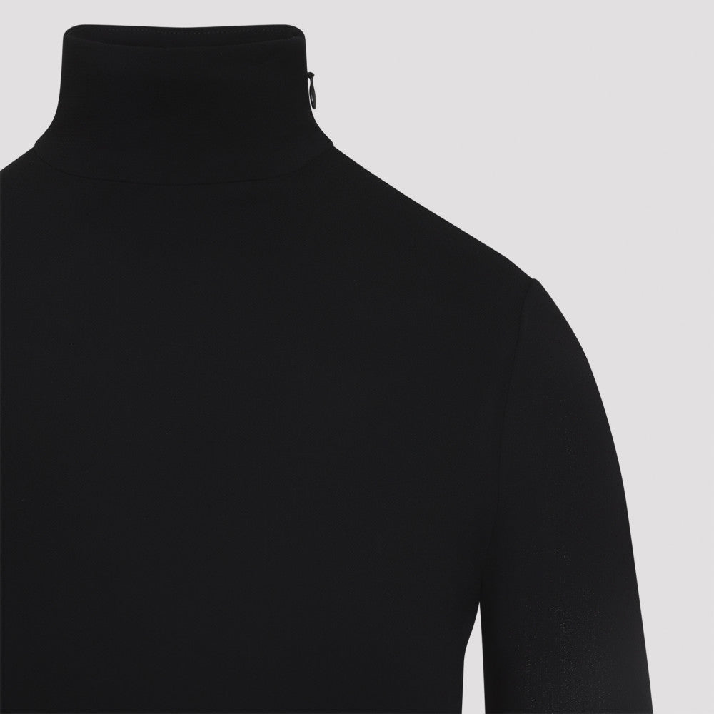 Black Fluid Jersey Heart Dress 5