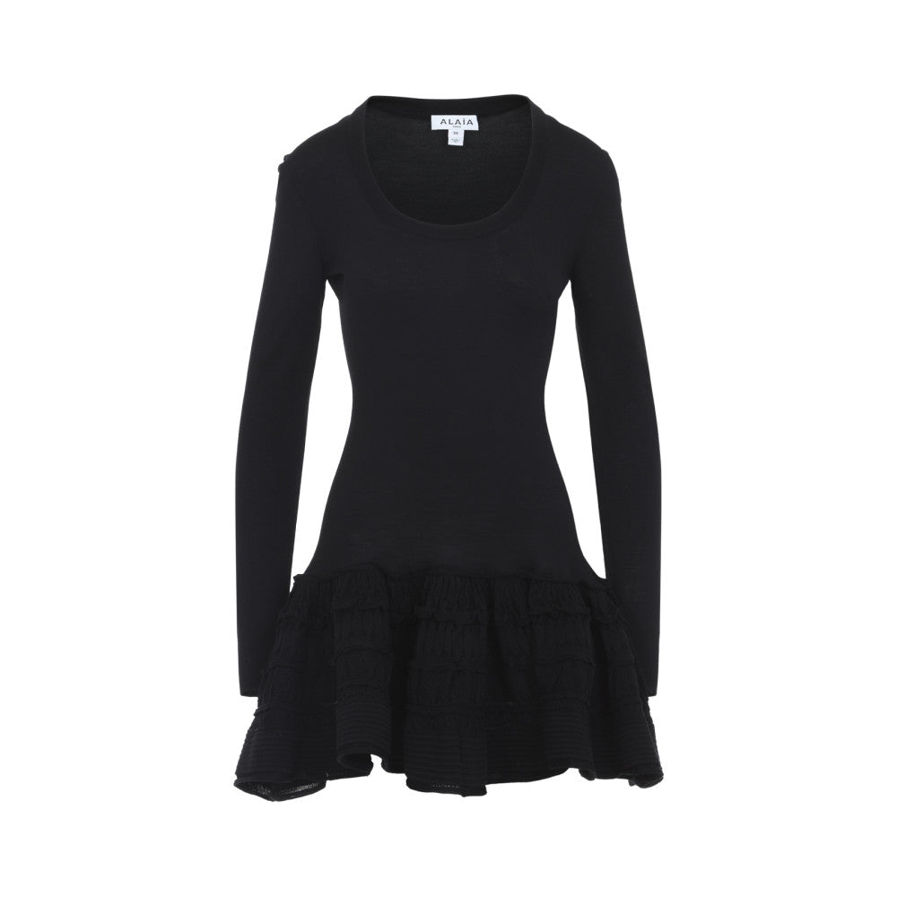 Black Ruffle Mini Dress 1