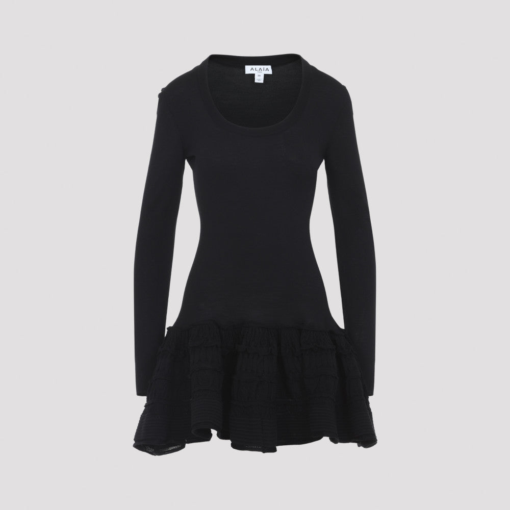Black Ruffle Mini Dress 3