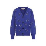 Blue Floral V Neck Sweater 1