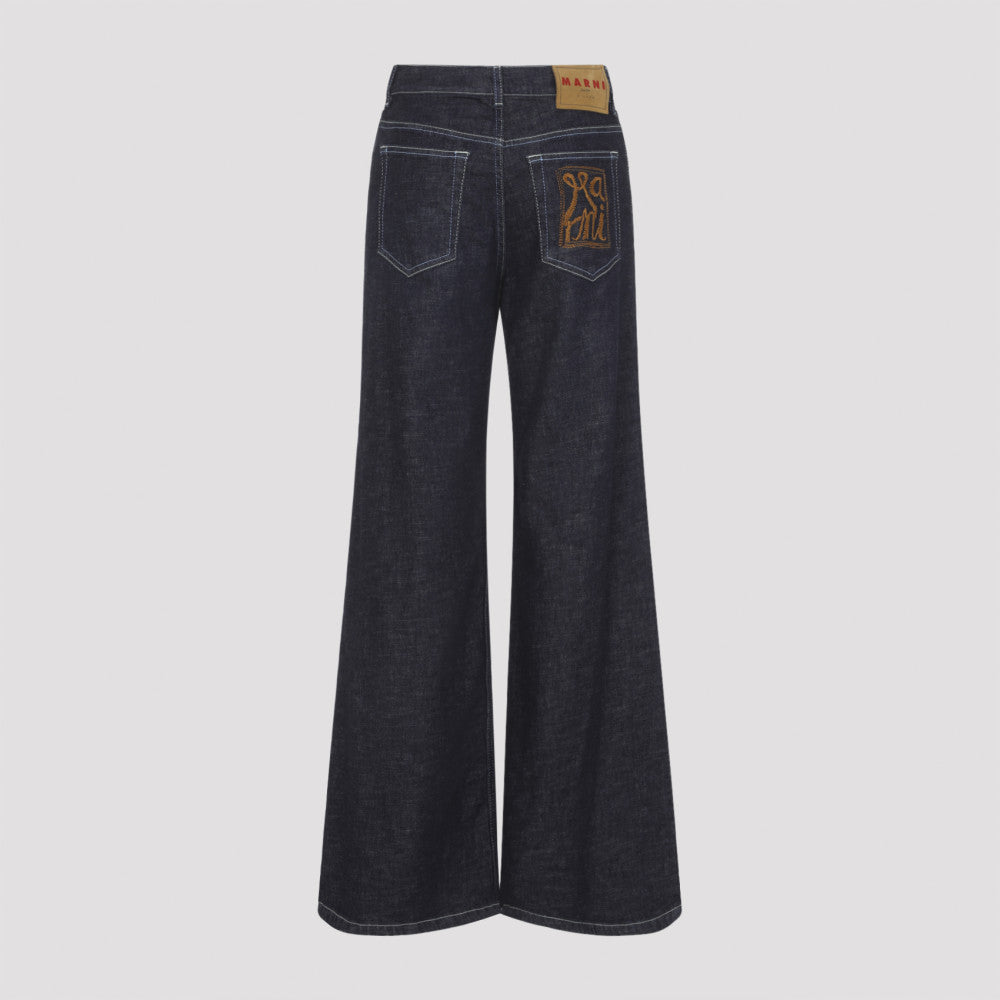 Blue Wide-Leg Jeans 4