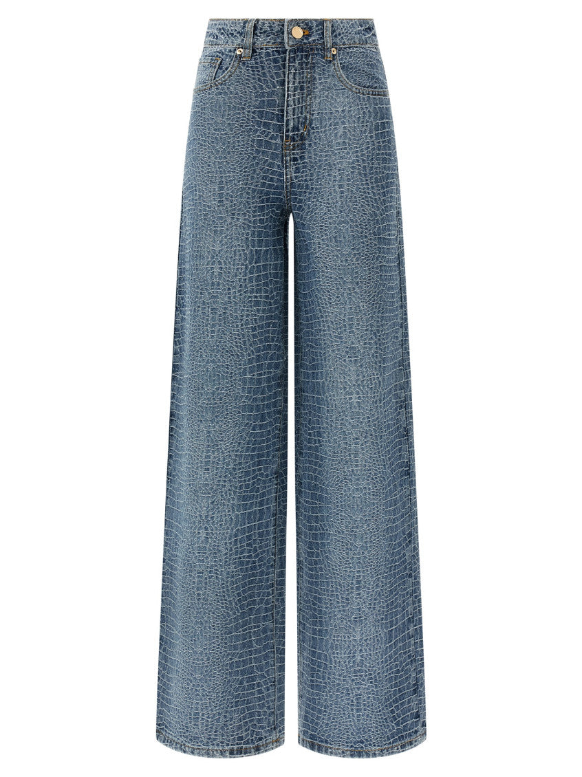 Blue Straight Mid Rise Jeans 1