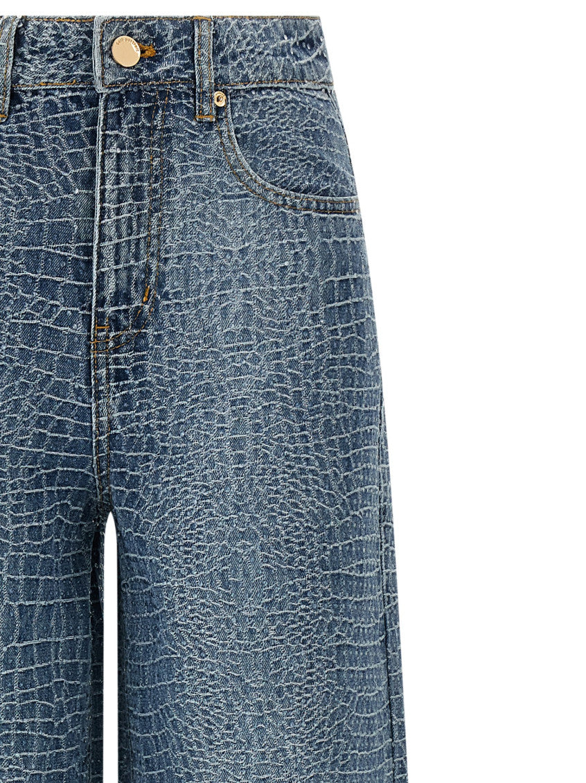 Blue Straight Mid Rise Jeans 3