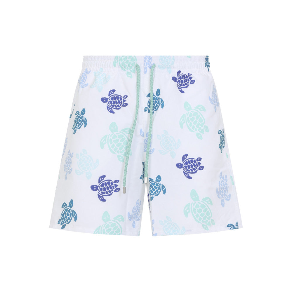 White Printed Swim Shorts 1