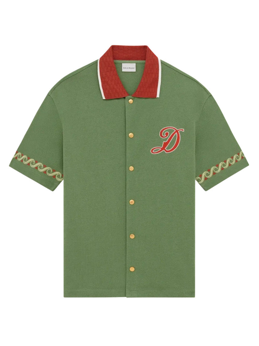 Green Relaxed Embroidered Shirt 1