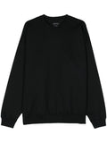 Black Solid Crew Neck Sweatshirt 1
