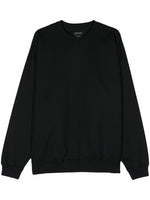 Black Solid Crew Neck Sweatshirt 1