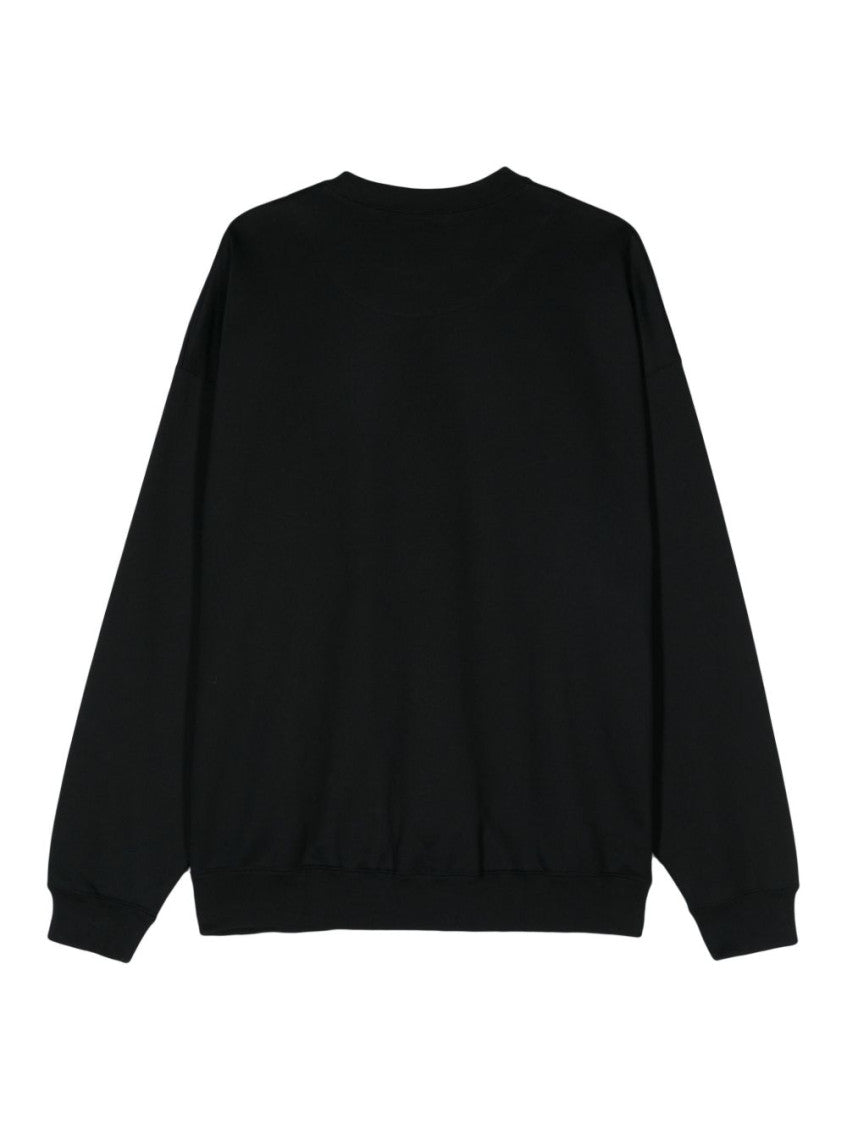 Black Solid Crew Neck Sweatshirt 2