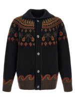 Black Relaxed Jacquard Cardigan 1
