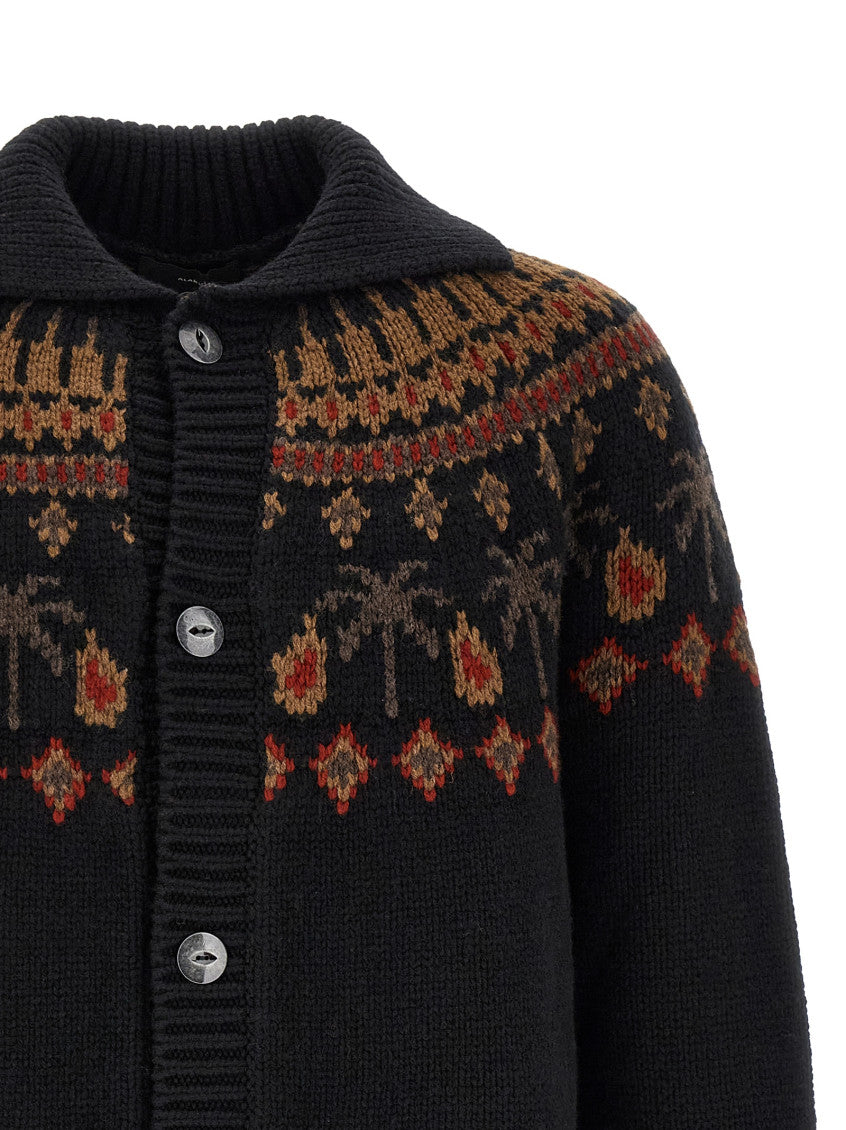 Black Relaxed Jacquard Cardigan 3