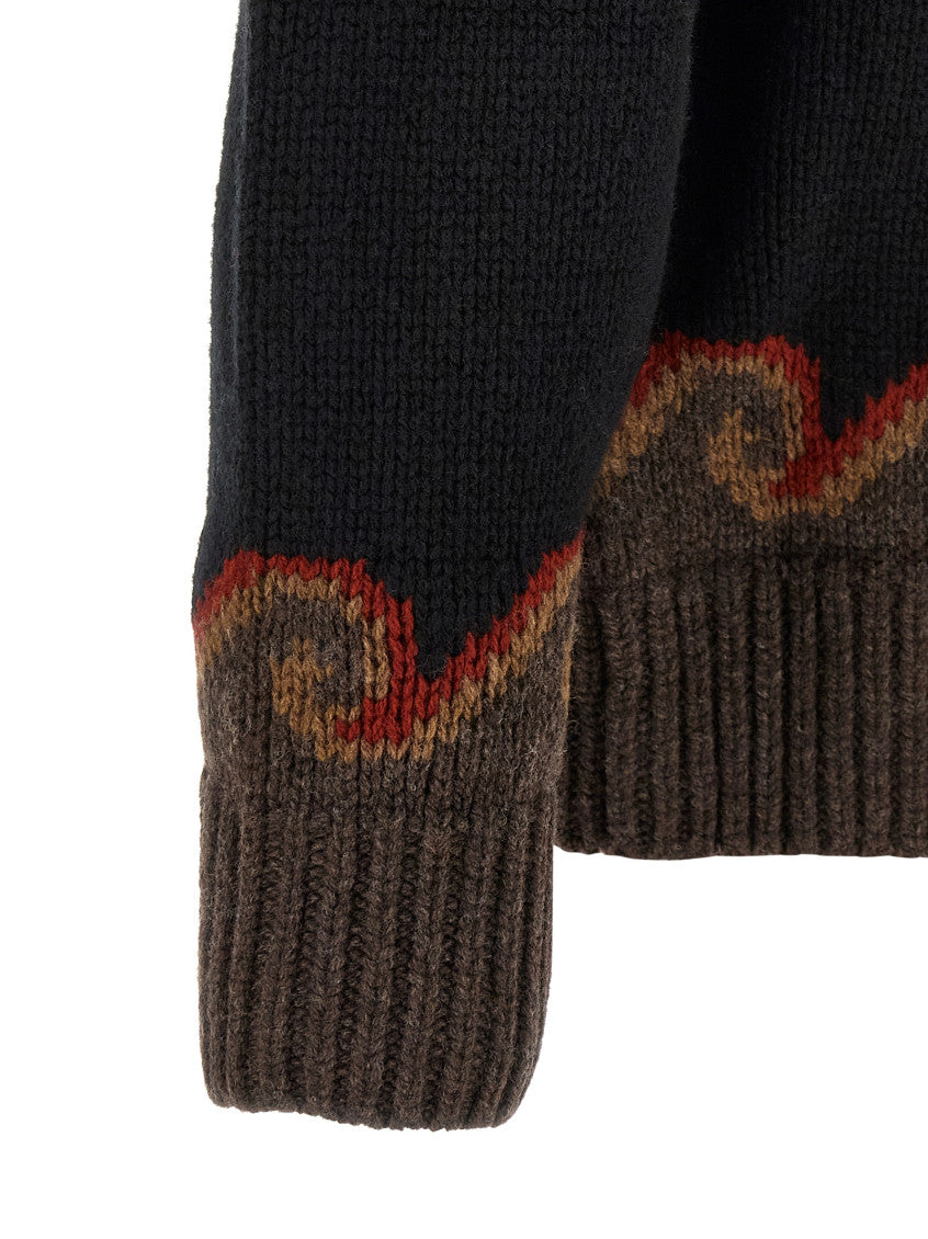 Black Relaxed Jacquard Cardigan 4