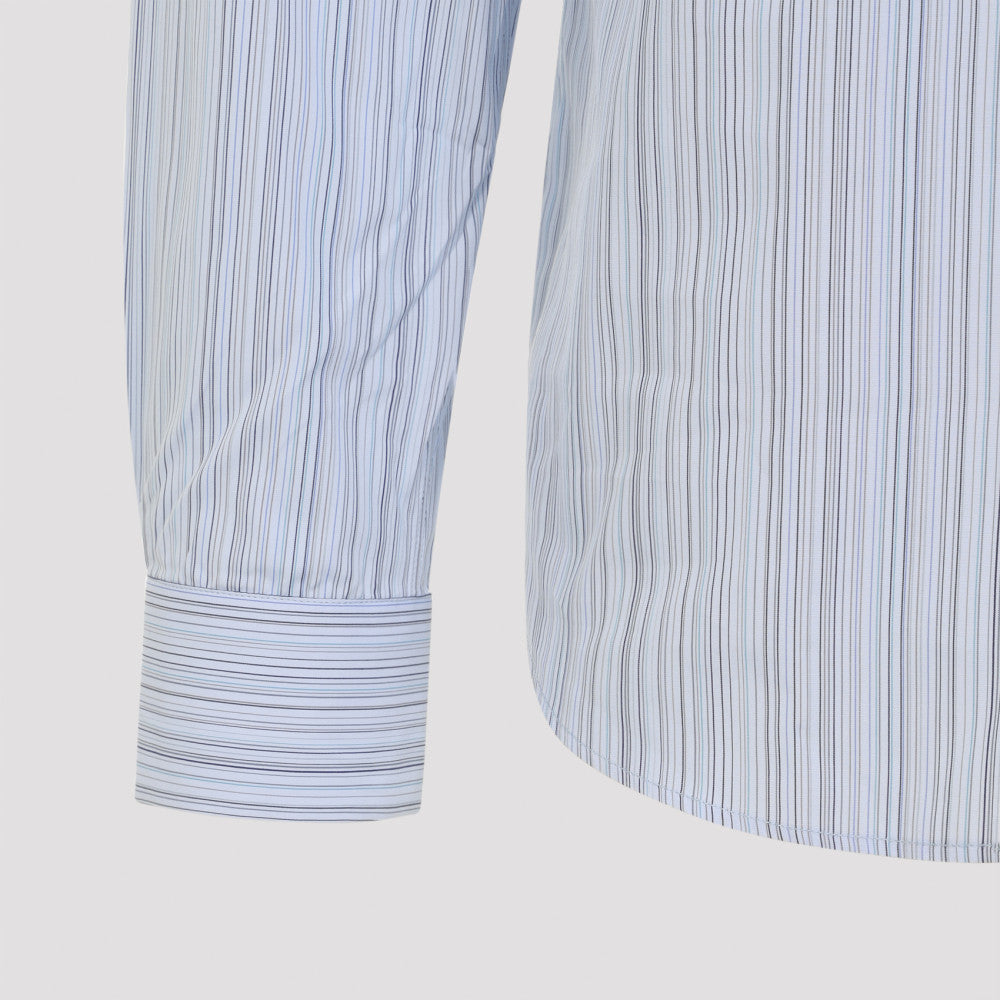 Blue Slim Fit Striped Shirt 5