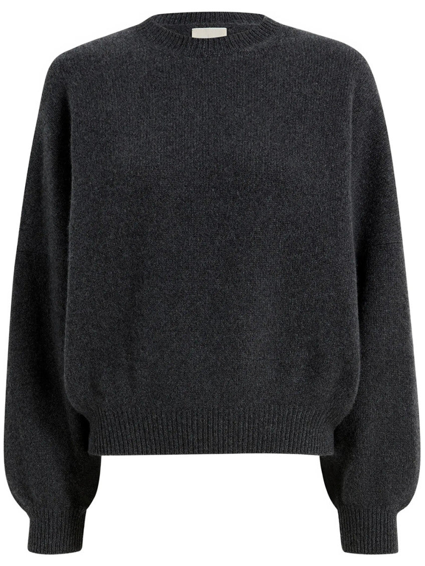 Charcoal Solid Crew Neck Sweater 1
