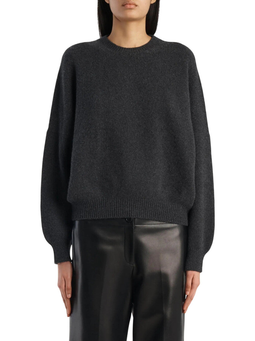 Charcoal Solid Crew Neck Sweater 2