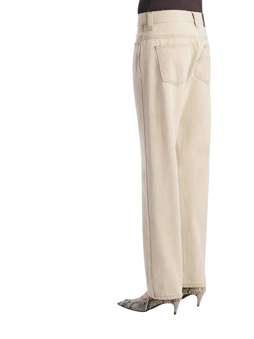 Beige Straight High Rise Jeans 3