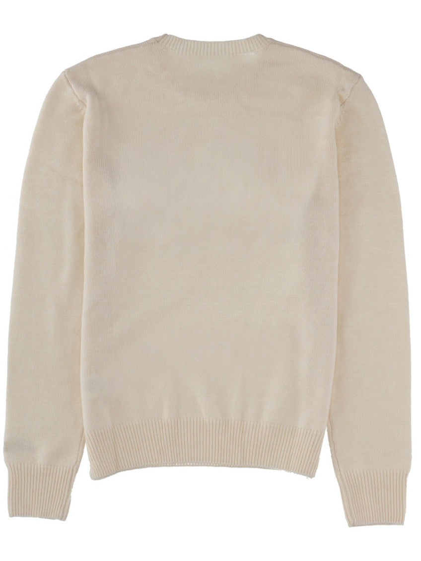 White Graphic Crew Neck Sweater 2