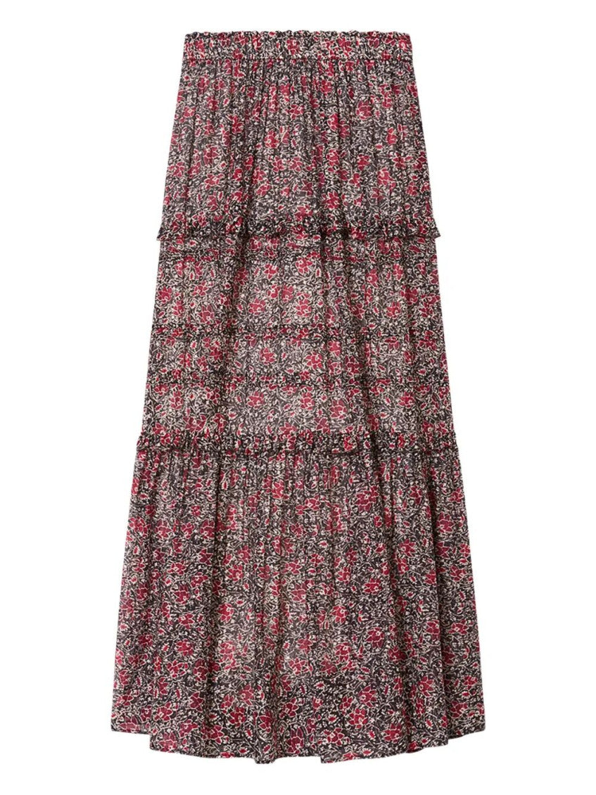 Berry Cotton Printed Skirt 1