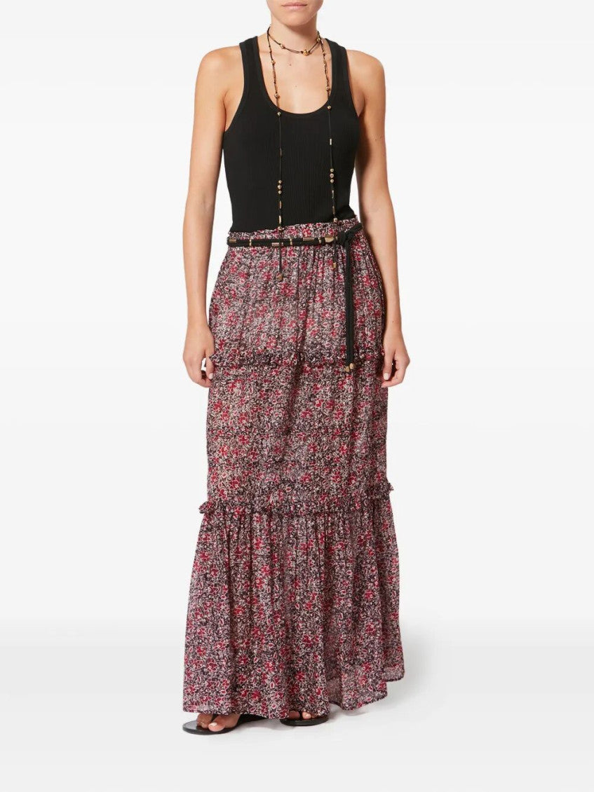 Berry Cotton Printed Skirt 2