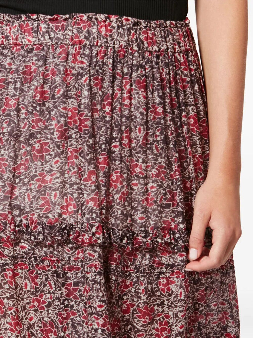 Berry Cotton Printed Skirt 3