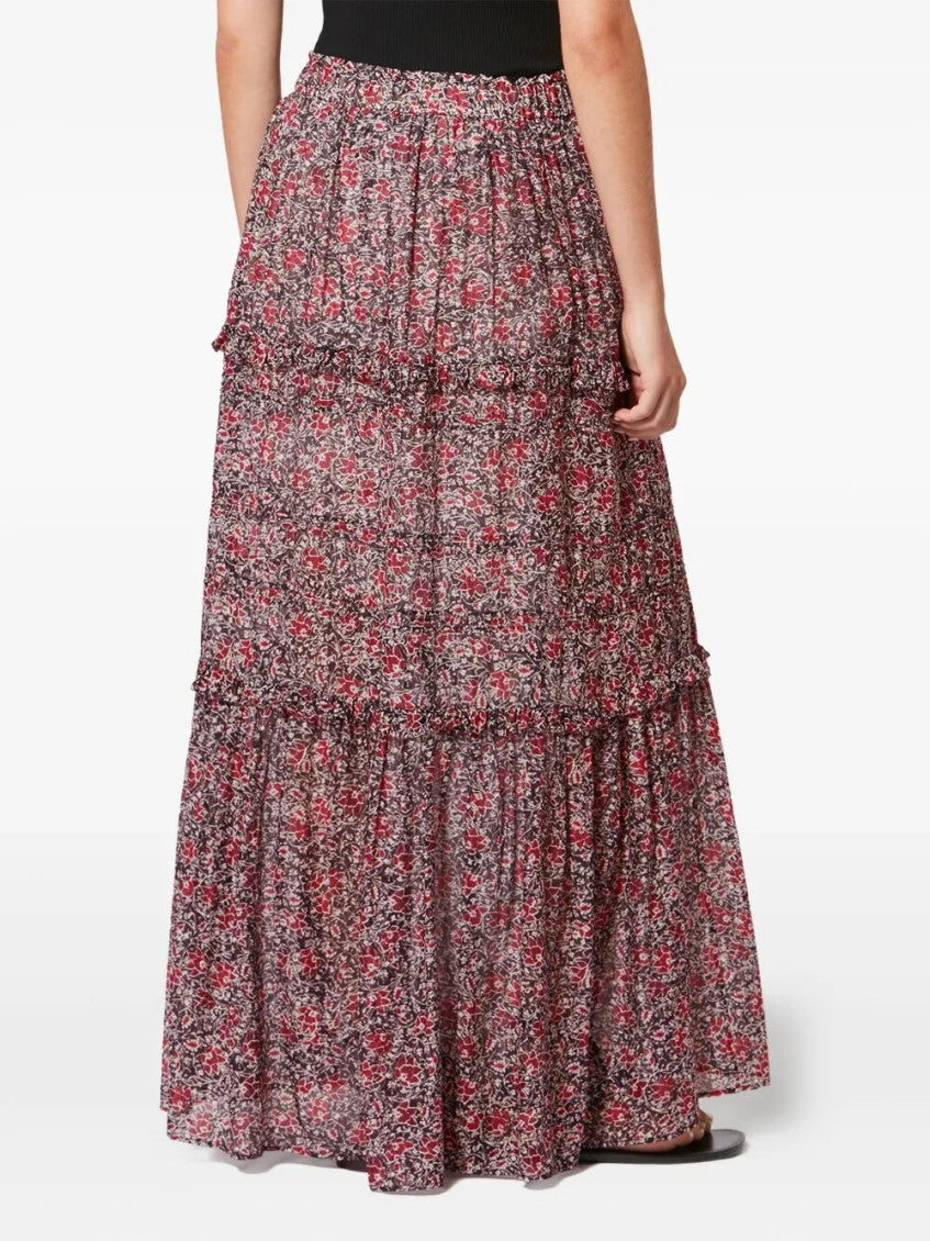 Berry Cotton Printed Skirt 4