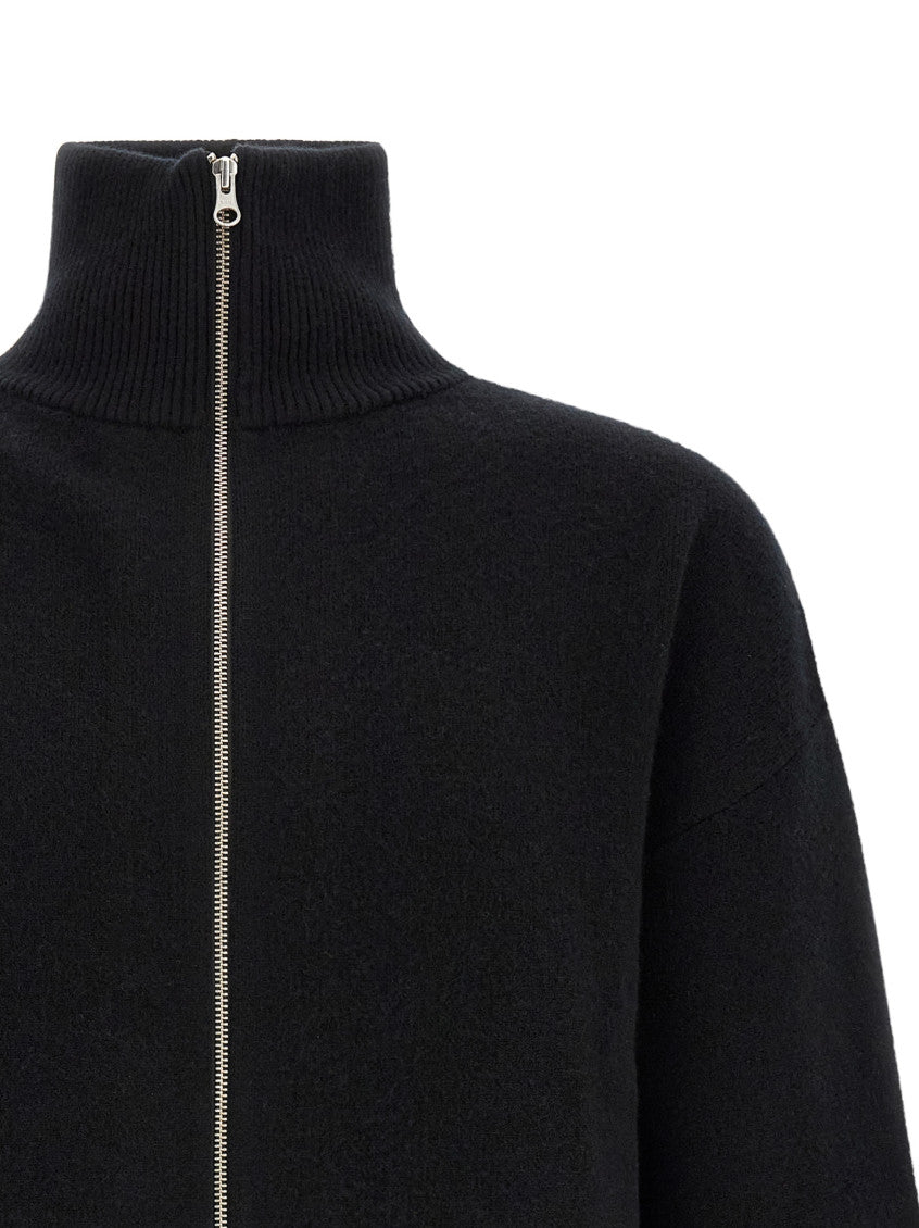 Black Zip Up Turtle Neck Cardigan 3