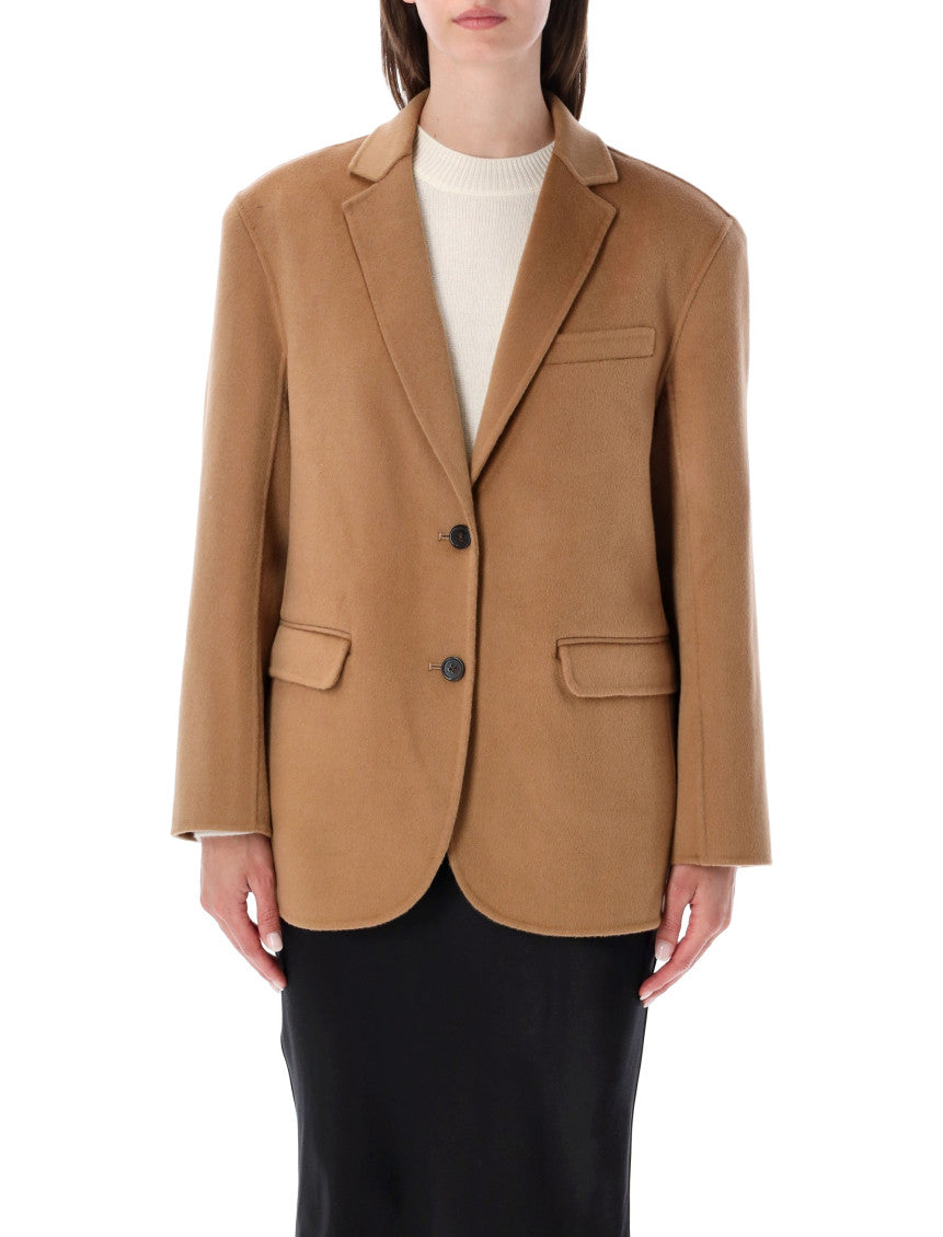 Brown Notched Lapel Blazer 1