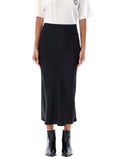 Black Bar Fluted Silk Skirt 1