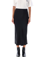 Black Bar Fluted Silk Skirt 1