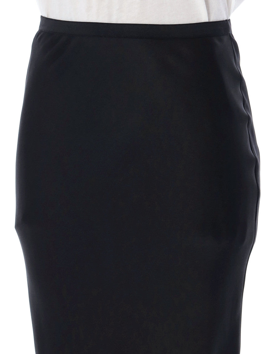 Black Bar Fluted Silk Skirt 3
