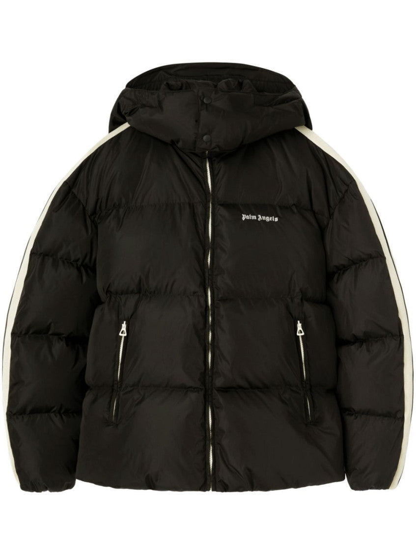 Black Embroidered Logo Padded Jacket 1