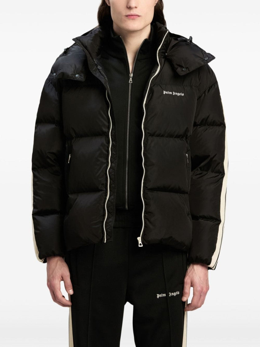 Black Embroidered Logo Padded Jacket 2