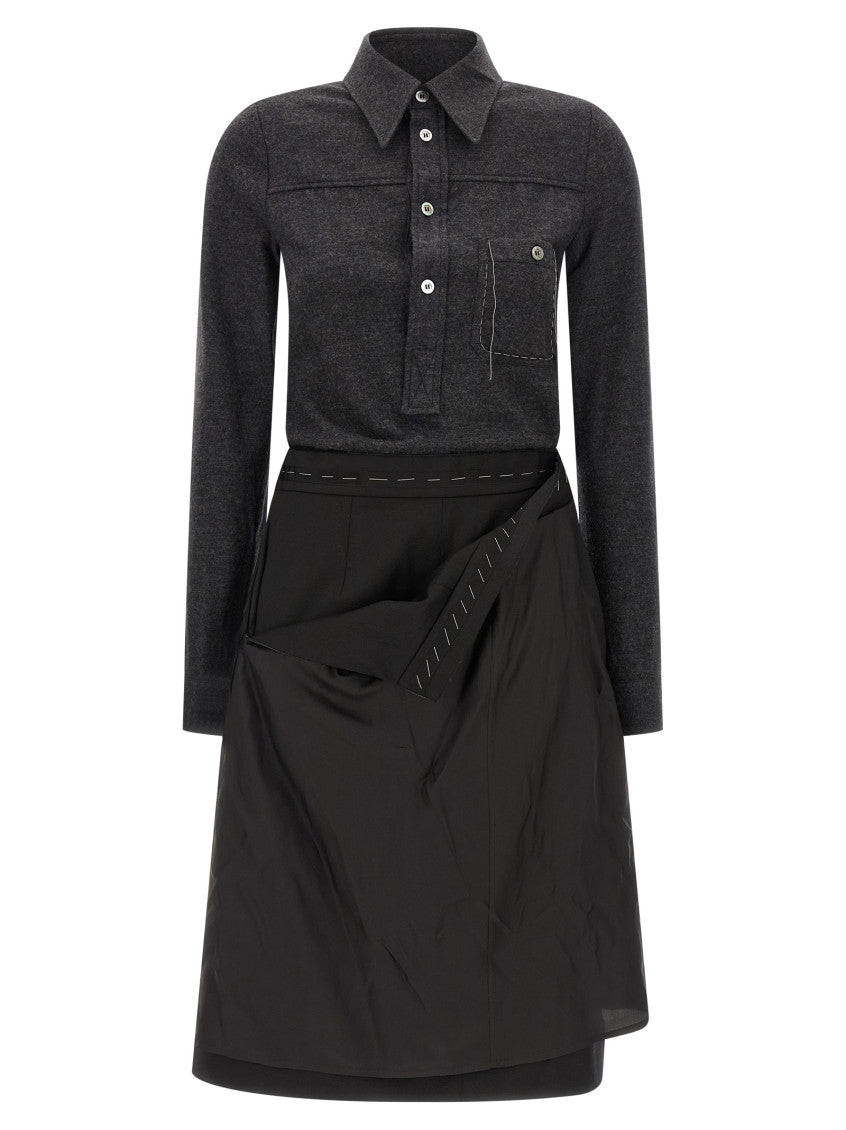 Grey Shirt Midi Dress 1