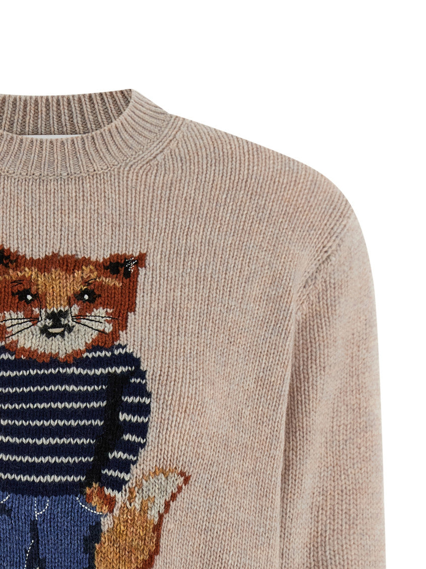 Beige 'Dressed Fox' sweater 3